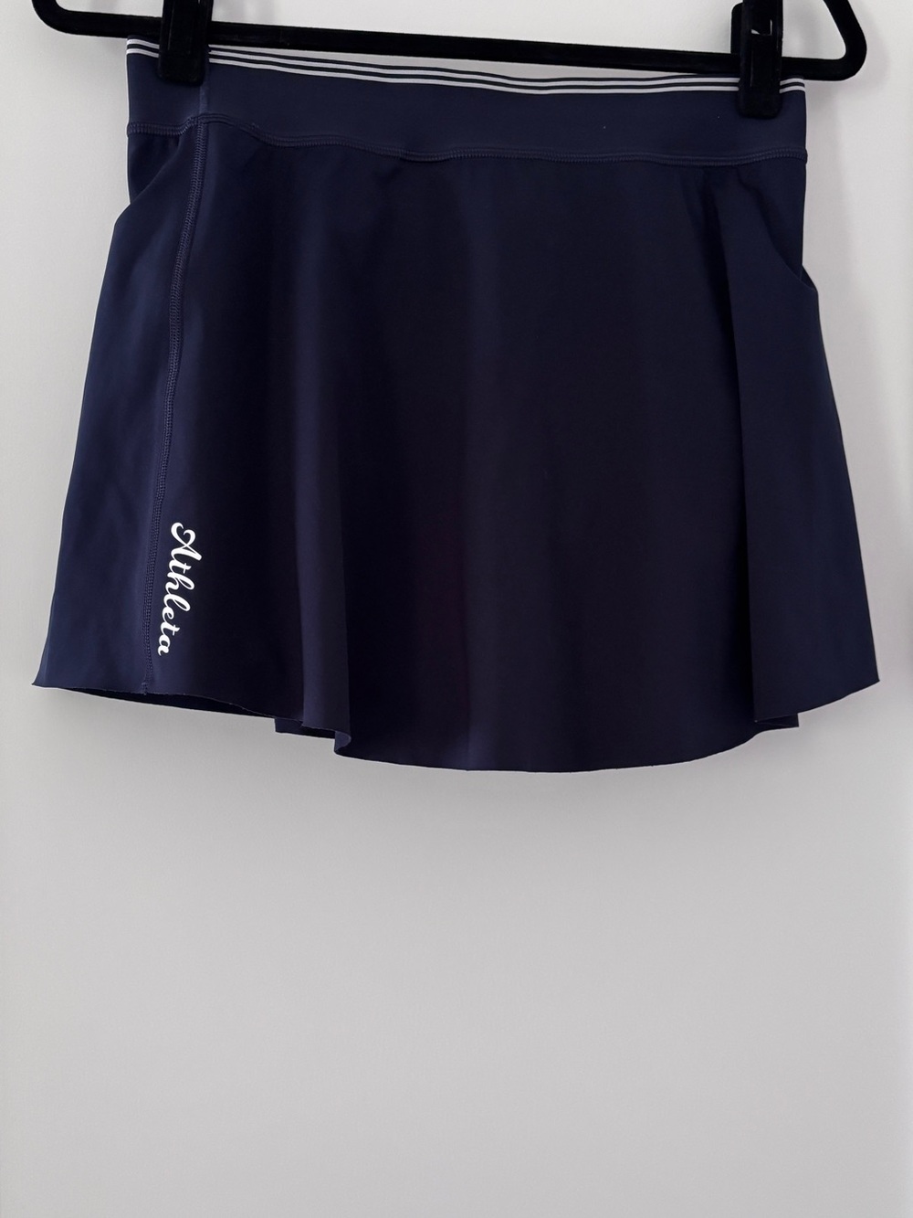 Athleta Navy Blue Tennis Skirt with Striped Waistband